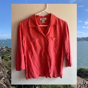 Pink Silk Button-up Blouse 🌷 👚